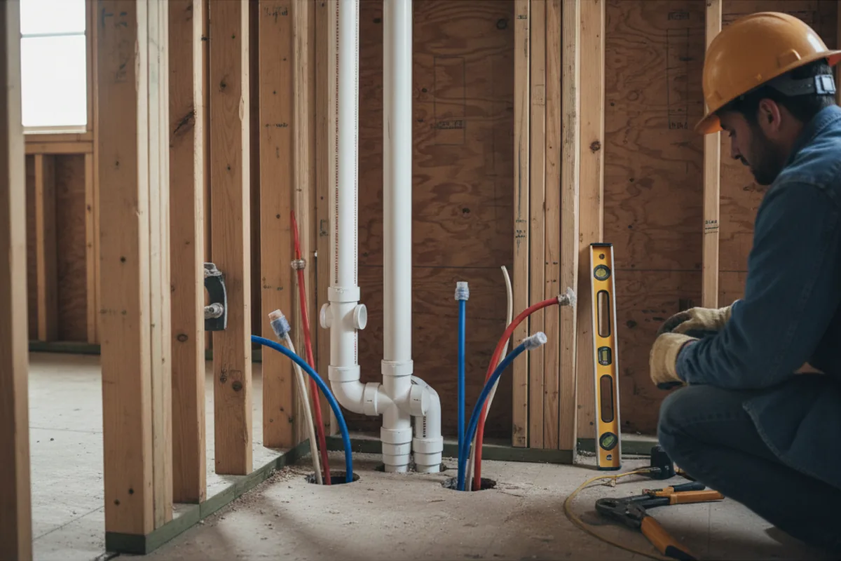 Drain and supply rough-in during Garbage Disposal Repair in Amboy